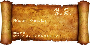 Néder Renáta névjegykártya